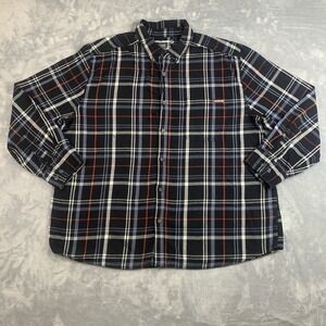 Wolverine Black Plaid Mens Hastings Flannel Long Sleeve Shirt Size XXL
